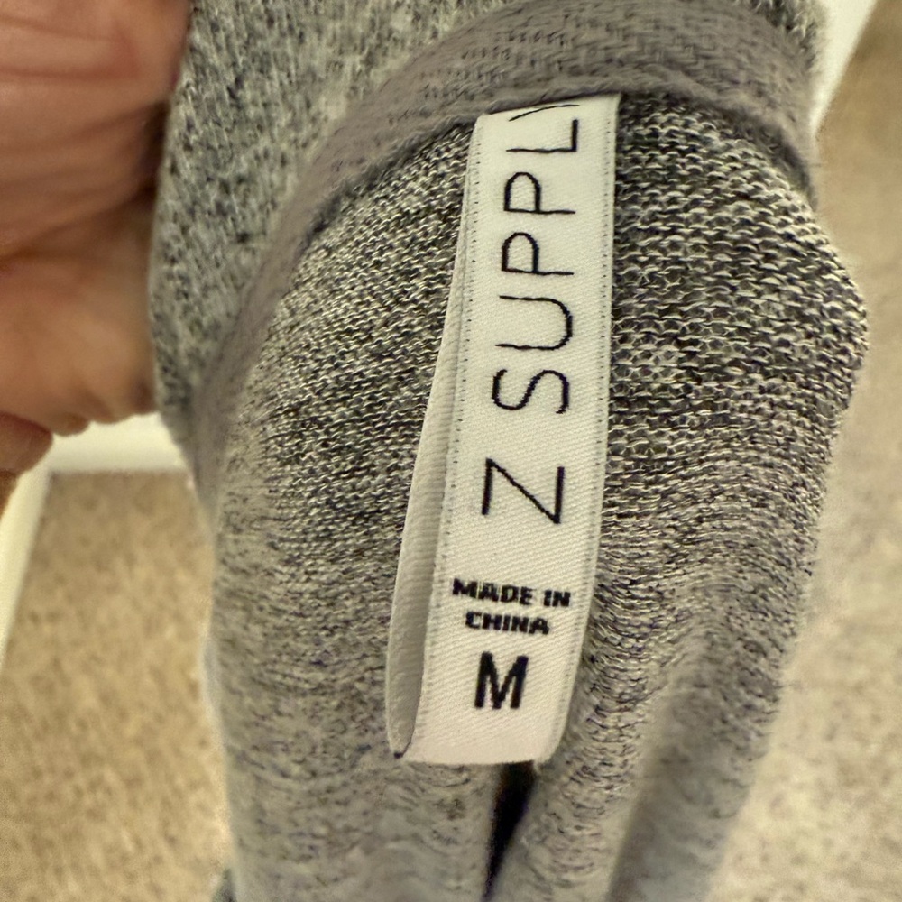 Z Supply Heather Gray Knit Zip-Up Hoodie Sweatshirt Sweater Size Medium - Picture 3 of 6